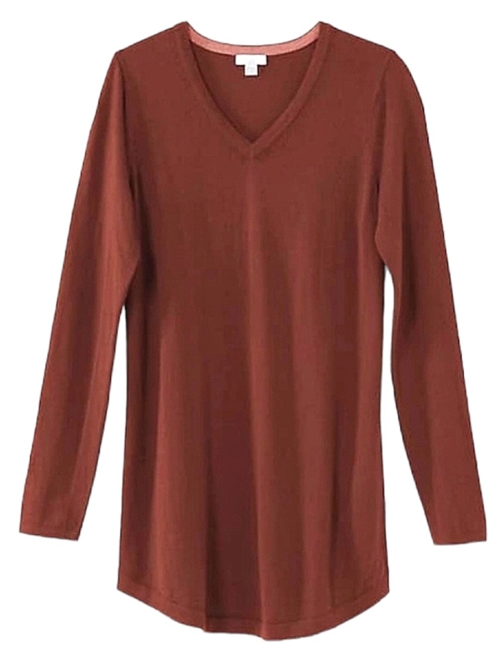 J.Jill Women Plus Sz 2X Cinnabar Highland V-Neck Pullover Tunic Sweater